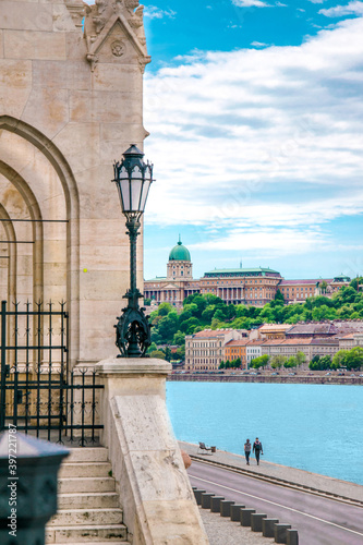 Europe Hungary Budapest. Cityscape photo. Buda castle, classical hungarian architecture and Danube river