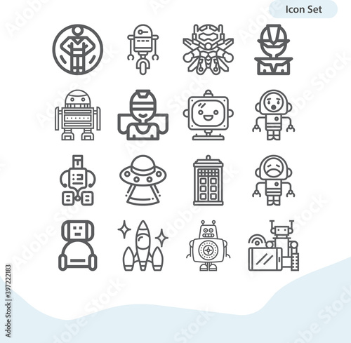 Simple set of fabrication related lineal icons.
