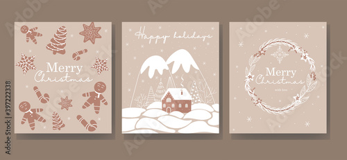 Set of christmas postcards 