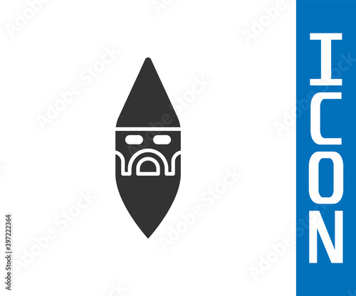 Grey Wizard warlock icon isolated on white background. Vector.