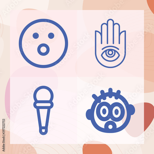 Simple set of revelation related lineal icons