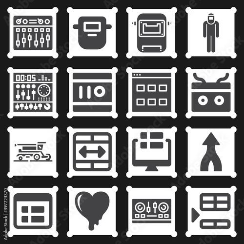 16 pack of blend  filled web icons set