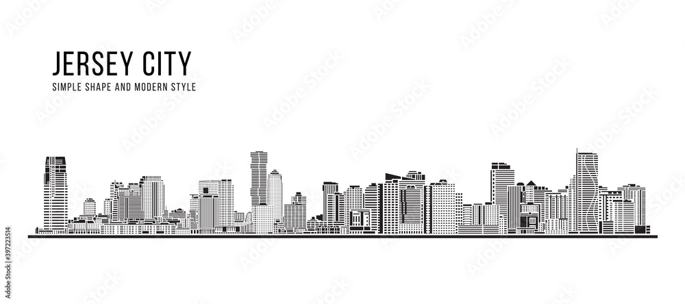 Cityscape Building Abstract Simple shape and modern style art Vector design - Jersey city