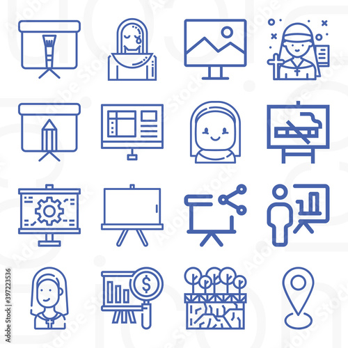 16 pack of sisters  lineal web icons set