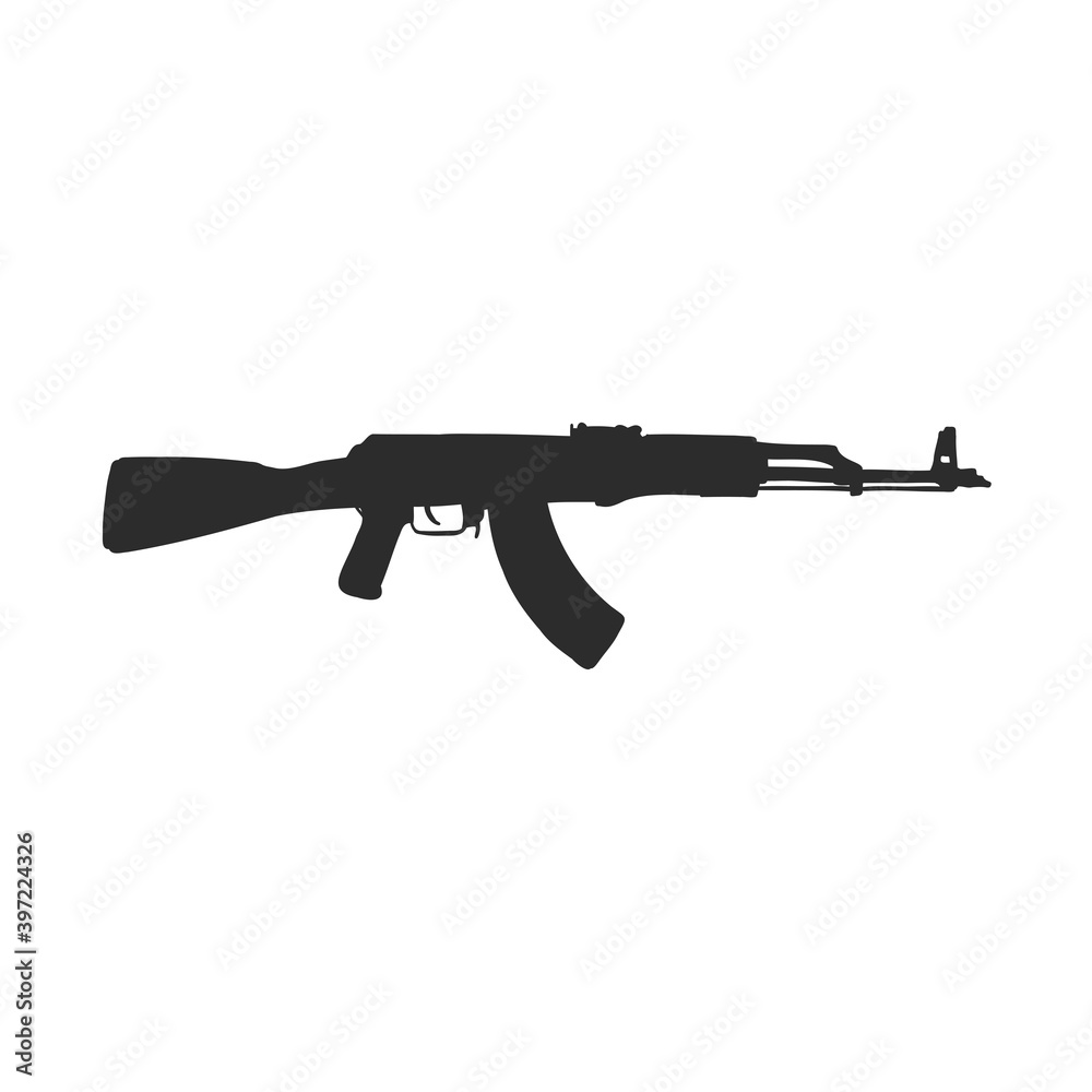 Assault rifle . Doodle style. assault rifle vector sketch illustration