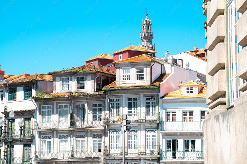 Old buildings and classical architecture of Porto, narrow streets and colorful buildings of Porto, Portugal
