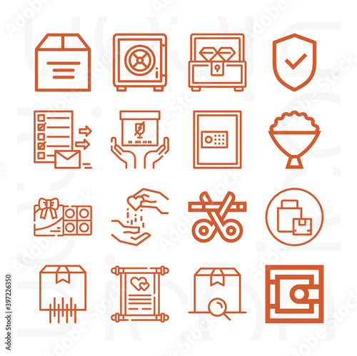 16 pack of plight  lineal web icons set