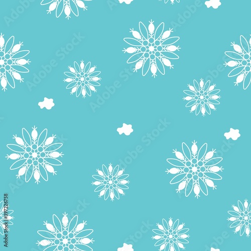 Snowflake seamless pattern. Vintage winter background. Christmas collection. Vector illustration