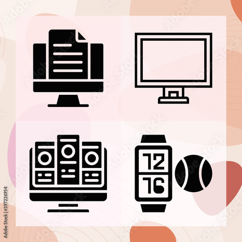 Simple set of monitoring related filled icons