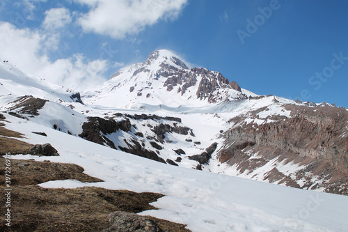 On the way to the top of Kazbegi