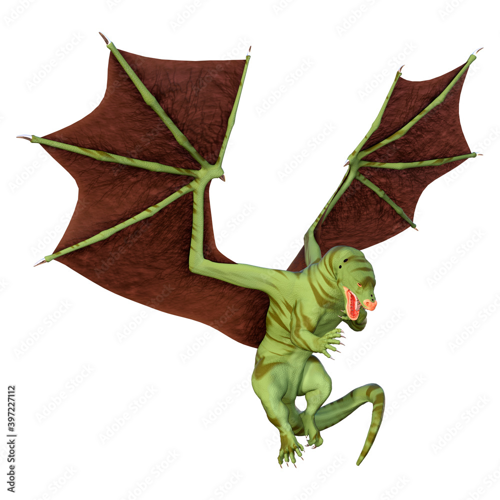 Obraz premium 3D Rendering Fairy Tale Dragon on White