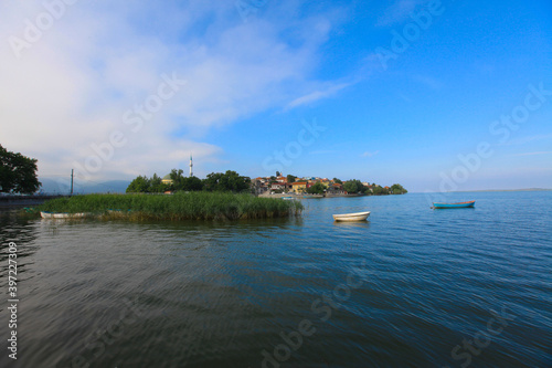 Bursa, Eski Karaagac Village Ulubat Lake Boat sky photo