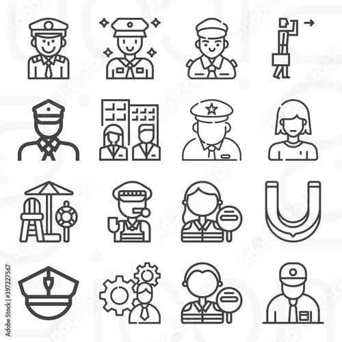 16 pack of porter  lineal web icons set