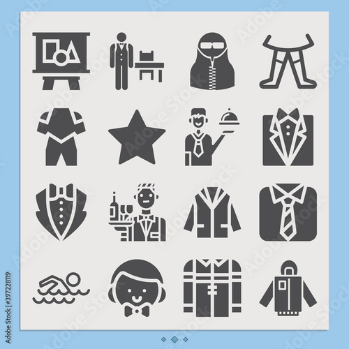 Simple set of formal related filled icons.