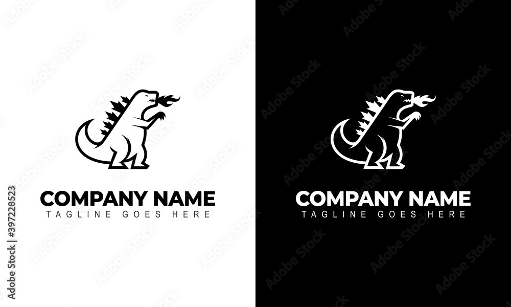 Ilustration vector graphic of dinosaur outline logo Ilustration vector graphic of dinosaur outline logo