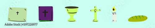 set of church altar cartoon icon design template with various models. vector illustration isolated on blue background
