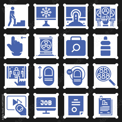 16 pack of employ  filled web icons set