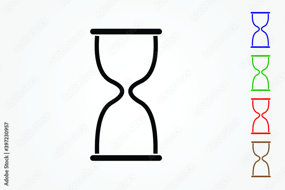 Hourglass logo on white background for time management Hourglass logo on white background for time management