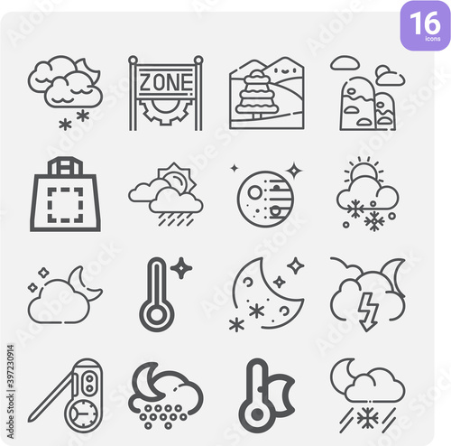 Simple set of climatic related lineal icons.