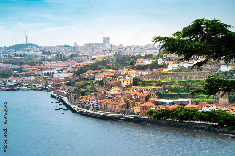 Old buildings and classical architecture of Porto and Douro river, panorama of Porto, Portugal
