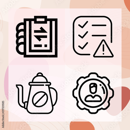 Simple set of task related lineal icons