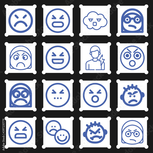 16 pack of wrath  lineal web icons set