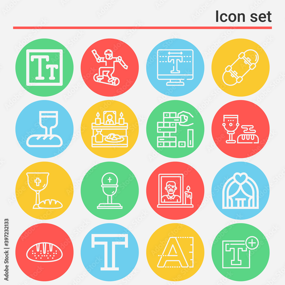16 pack of pulpit  lineal web icons set