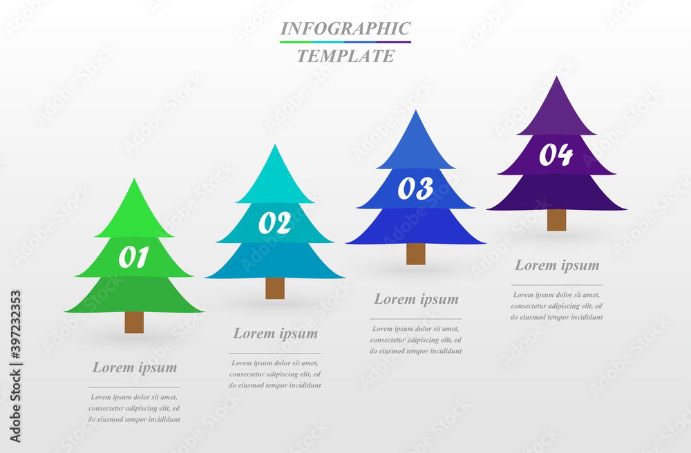 Vector Christmas infographic report template.