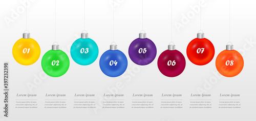 Vector Christmas infographic report template.