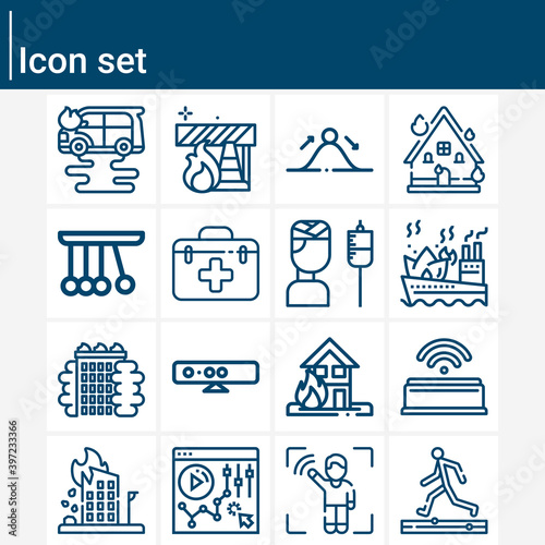 Simple set of natural event related lineal icons.