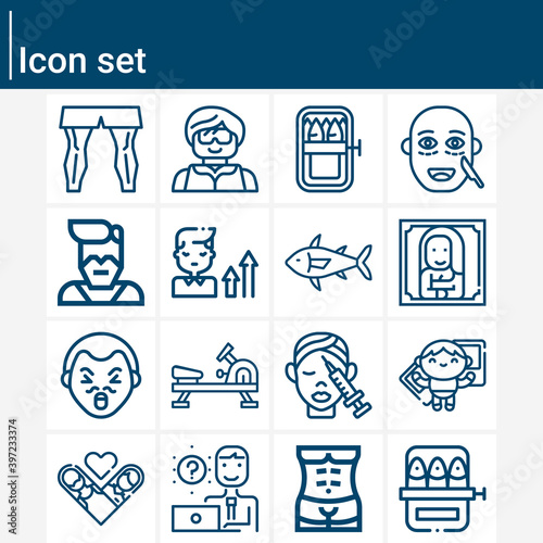 Simple set of guy related lineal icons.