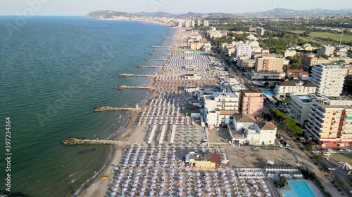 Misano Adriatico, Italy. Aerial view from drone in summer season photo