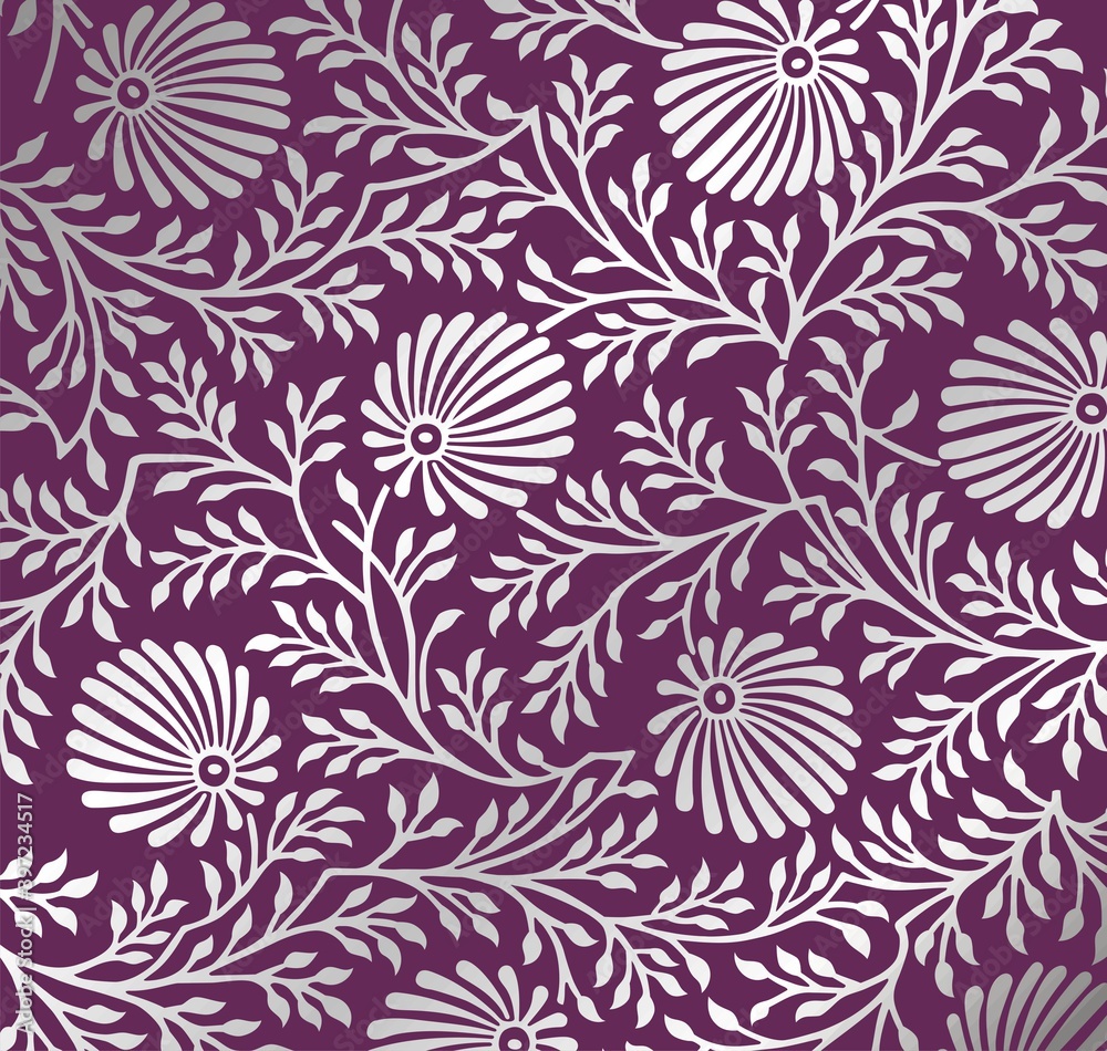 wedding card design, paisley floral pattern , India	