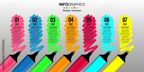Creative Business Highlights Infographics 7 Step.