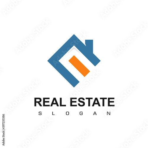 Real Estate Logo design template.  Roofing logo vector.