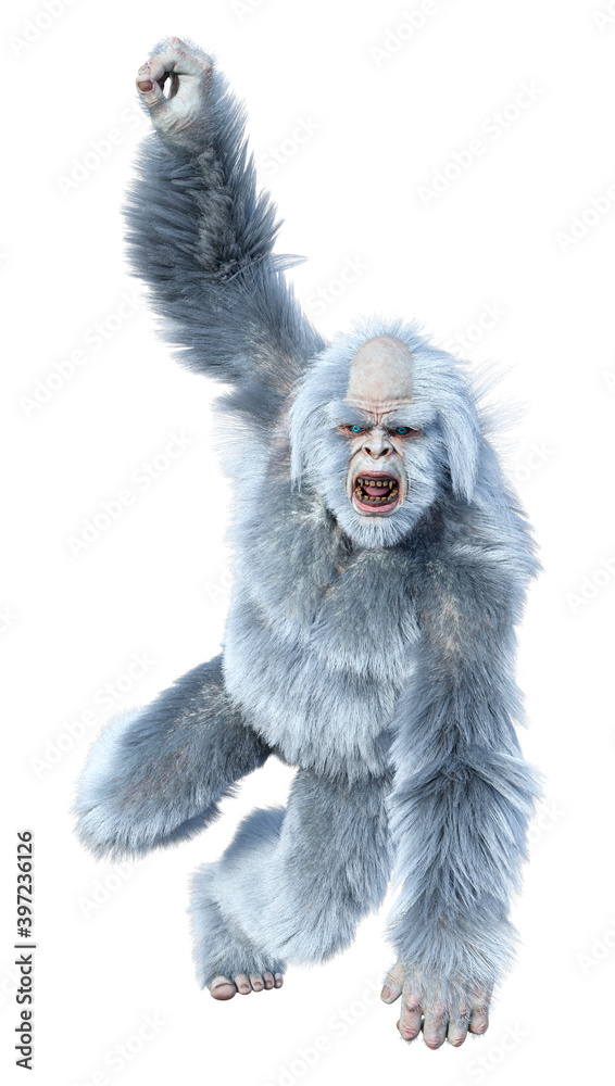 Obraz premium 3D Rendering Yeti on White