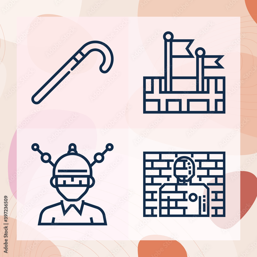 Simple set of standard related lineal icons