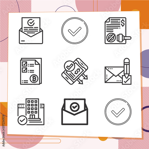 Simple set of 9 icons related to deny