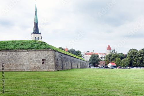 TALLINN, ESTONIA - August 28, 2017: Street view of downtown in Tallinn city, Estonia photo