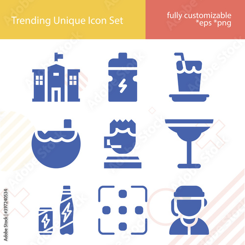 Simple set of steep related filled icons.