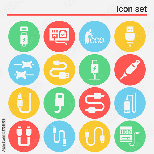 16 pack of overseas telegram  filled web icons set