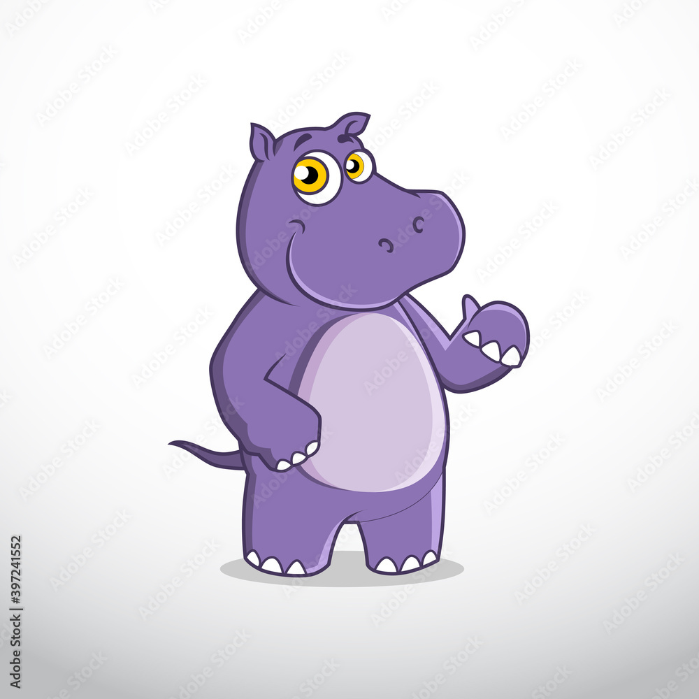 Mascot cartoon Rhino funny. Character Design Mascot cartoon Rhino funny. Character Design
