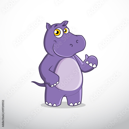 Mascot cartoon Rhino funny. Character Design