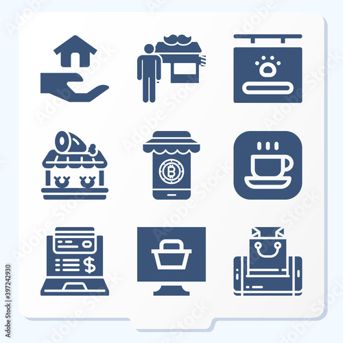 Simple set of 9 icons related to betray