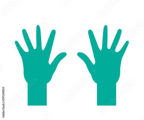 Medical gloves on a white background. Symbol. Vector illustration.