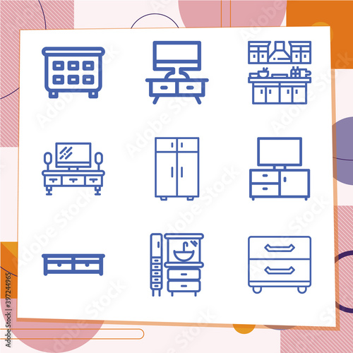 Simple set of 9 icons related to advisory board