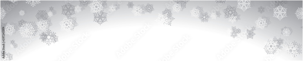 Christmas horizontal banner with snowflakes