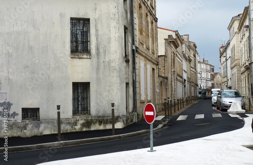 Empty streets in a small village surrounded by nature