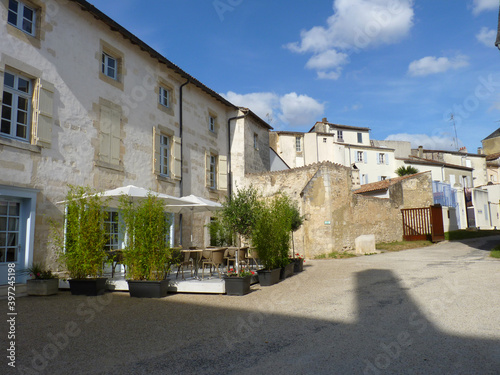 Empty streets in a small village surrounded by nature