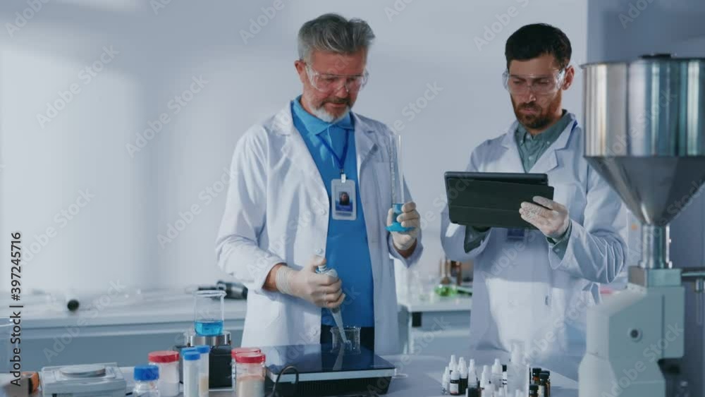 Medical staff scientists working biological researches under microscope in modern equipped laboratory. Virus evolution using high tech. Microbiology biotechnology. Slow motion Medical staff scientists working biological researches under microscope in modern equipped laboratory. Virus evolution using high tech. Microbiology biotechnology. Slow motion